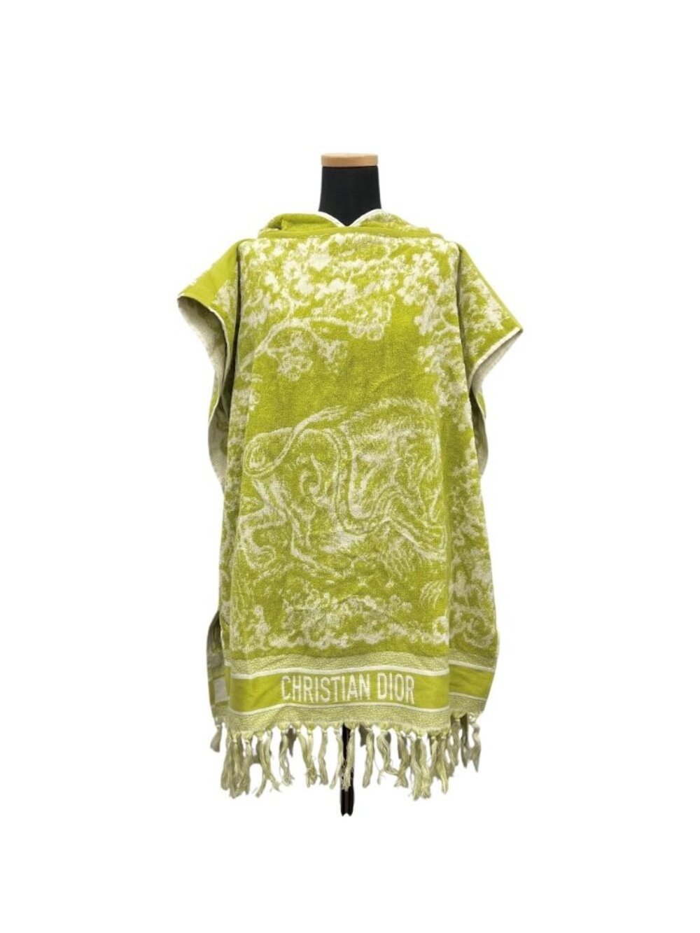 Dior Toile de Jouy Logo Poncho Hoodie Gown Pile Bathrope Green